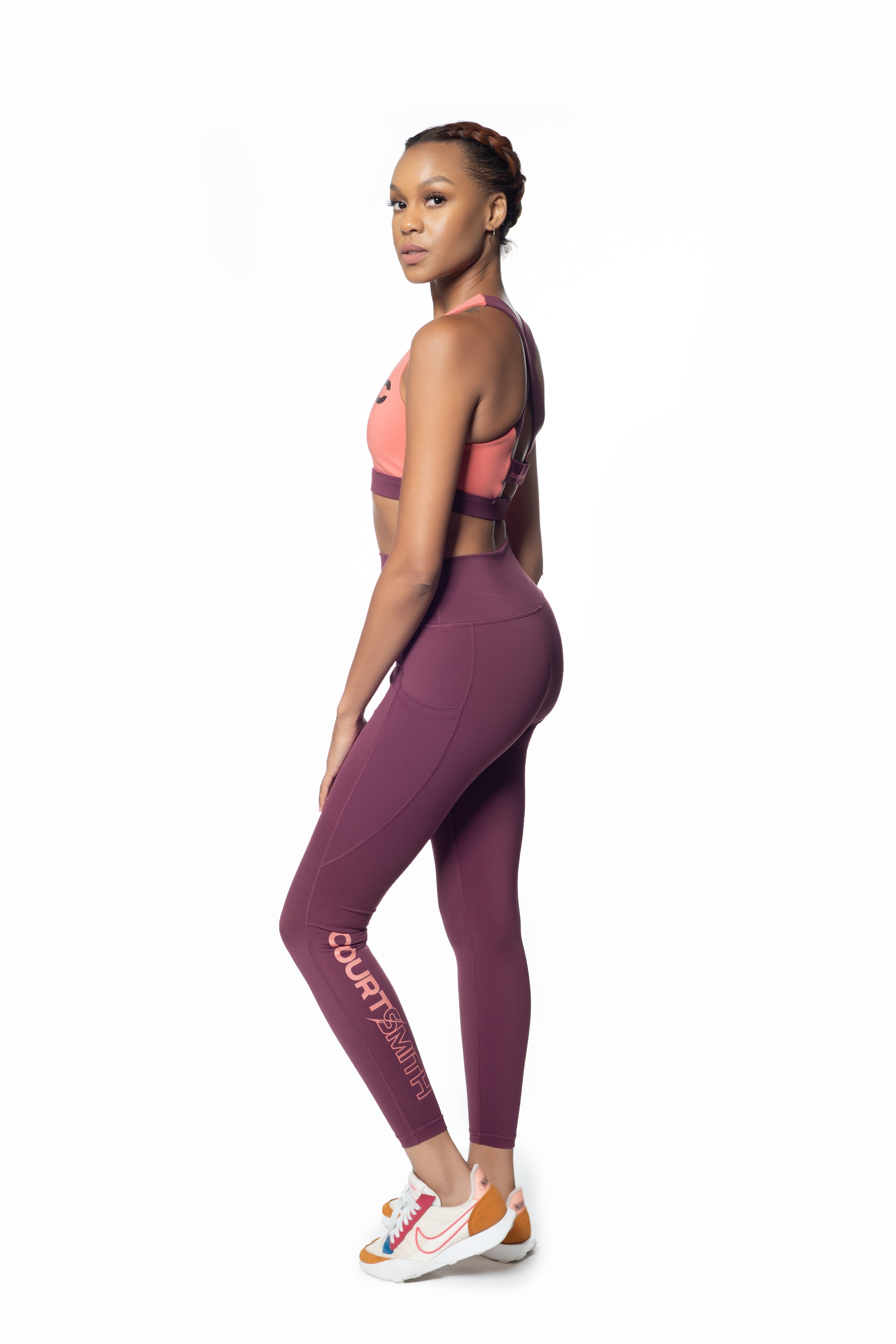 GYMSHARK Pro Perform S Women Sport Leggings Orange Logo Stretch Activewear_