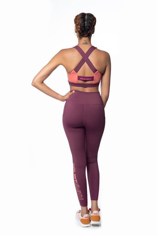 Burgundy hot sale active leggings